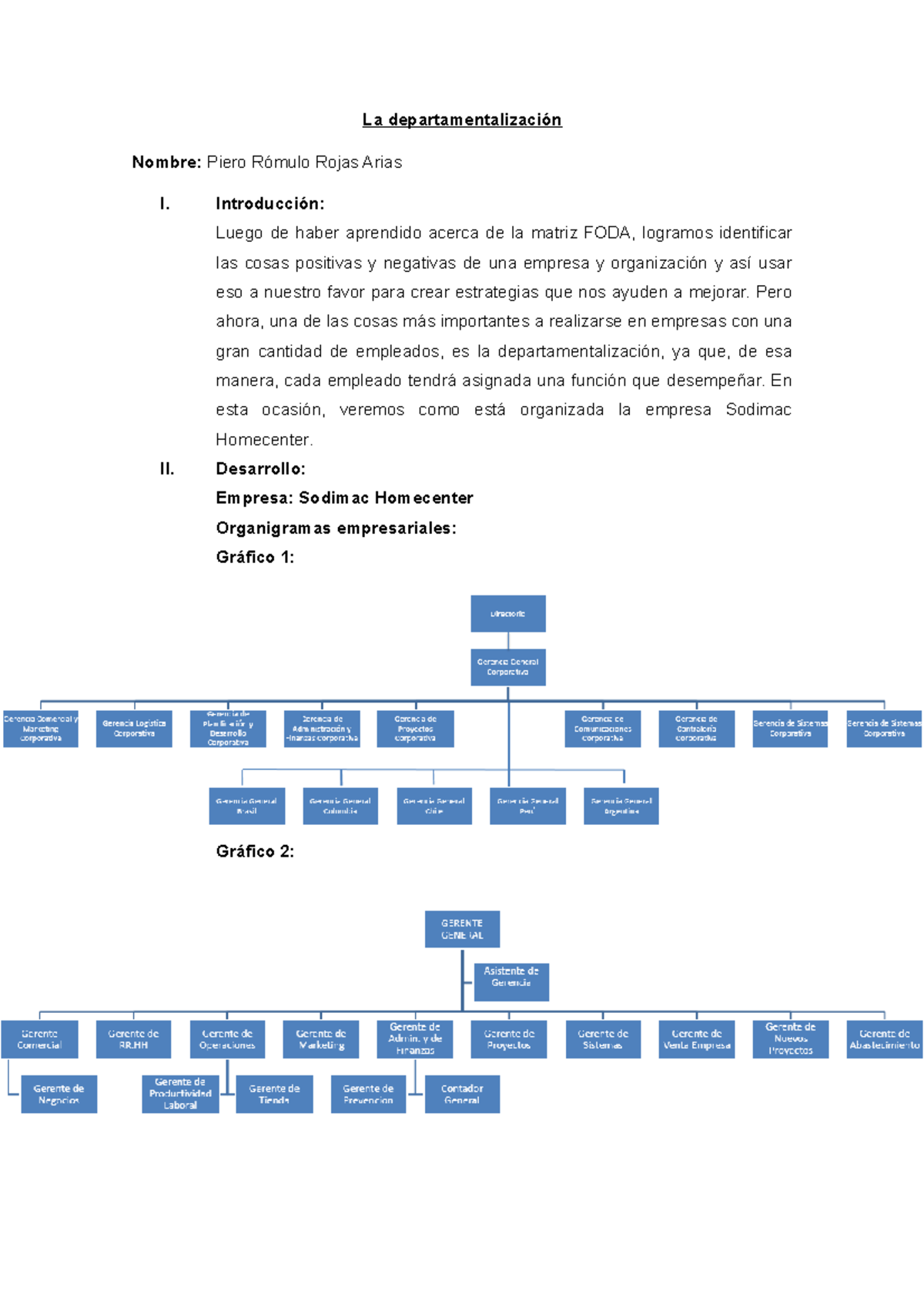 S8 - La Departamentalización - La Departamentalización Nombre: Piero ...