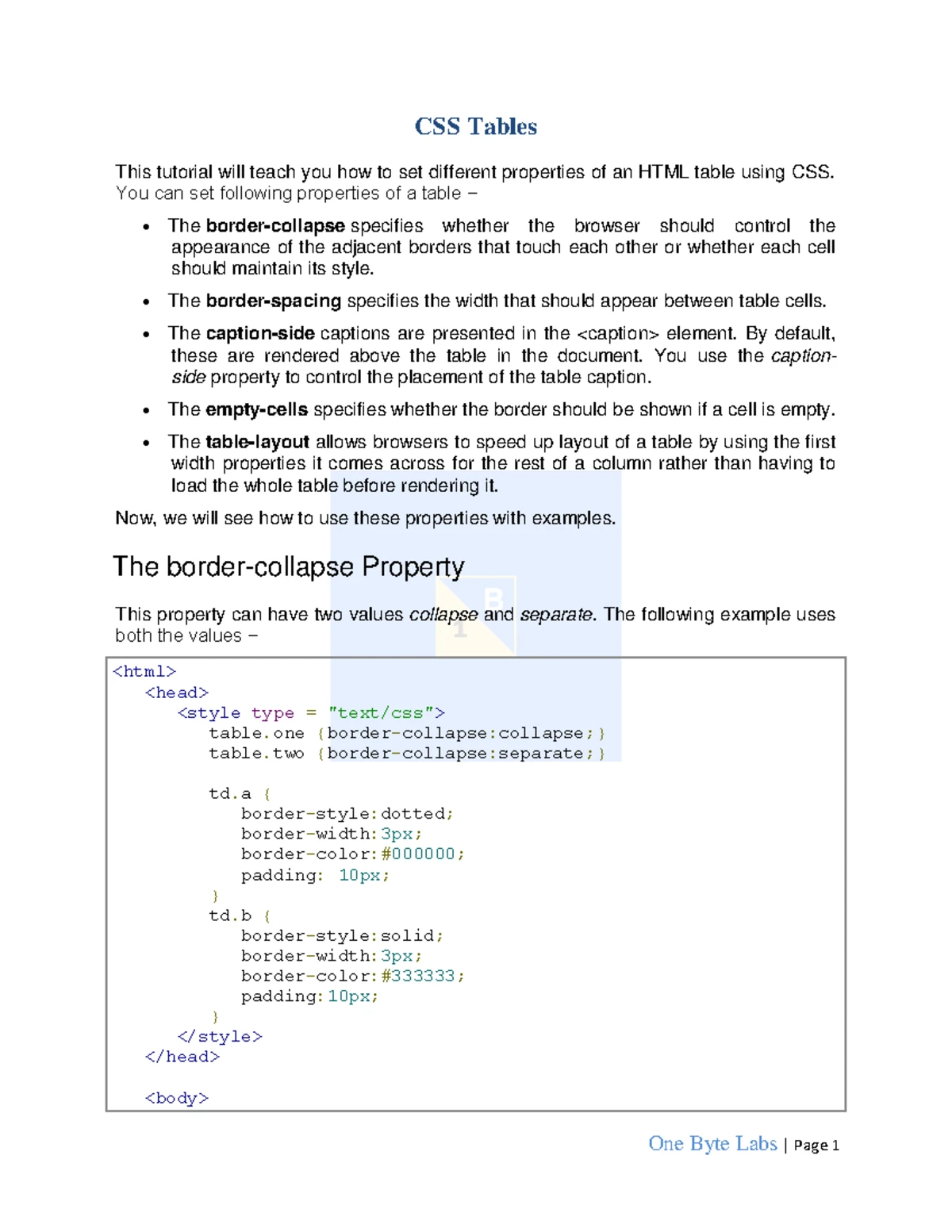 8-CSS-Links - Best notes - One Byte Labs | Page 1 CSS Links This ...