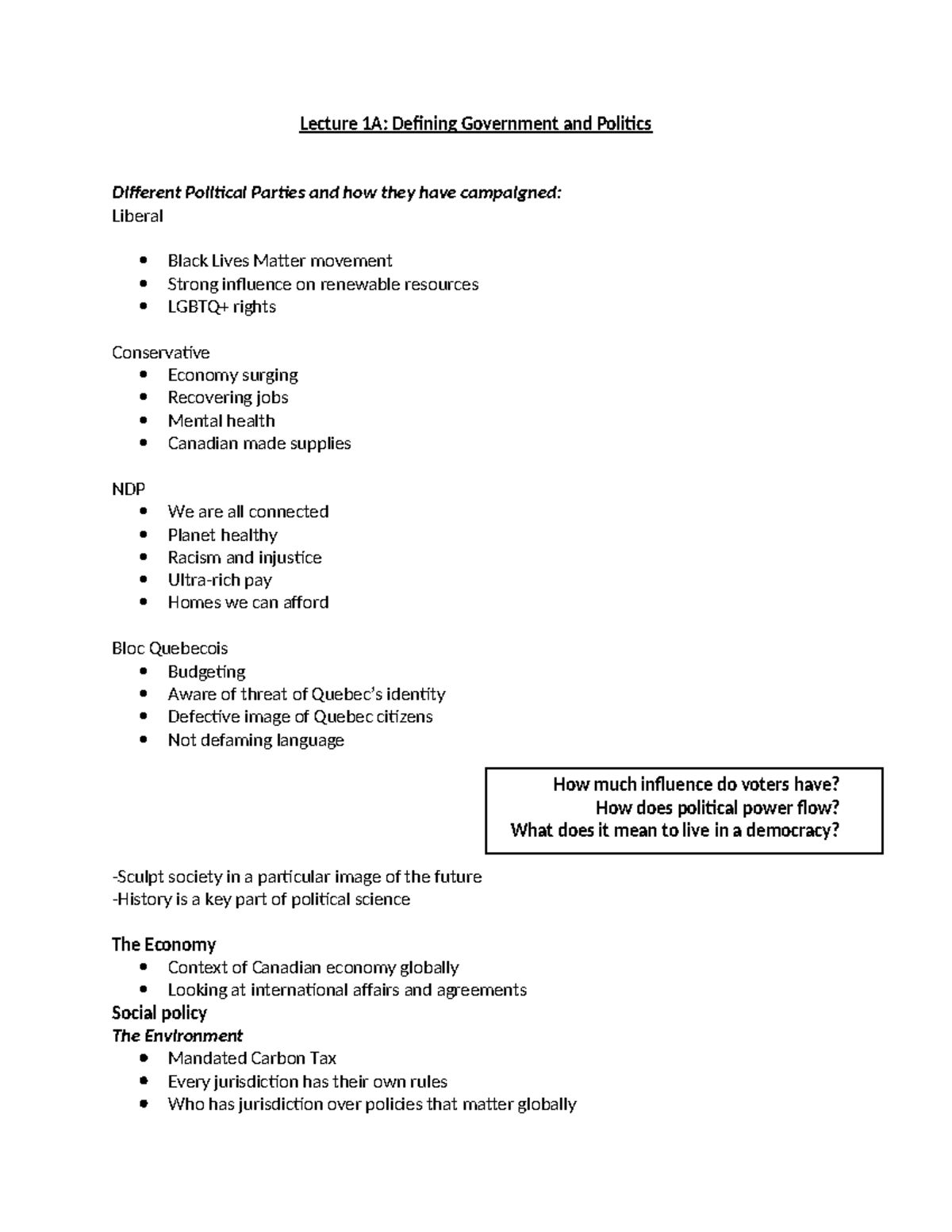 POLI SCI September 7TH - POLSCI - Lecture 1A: Defining Government and ...
