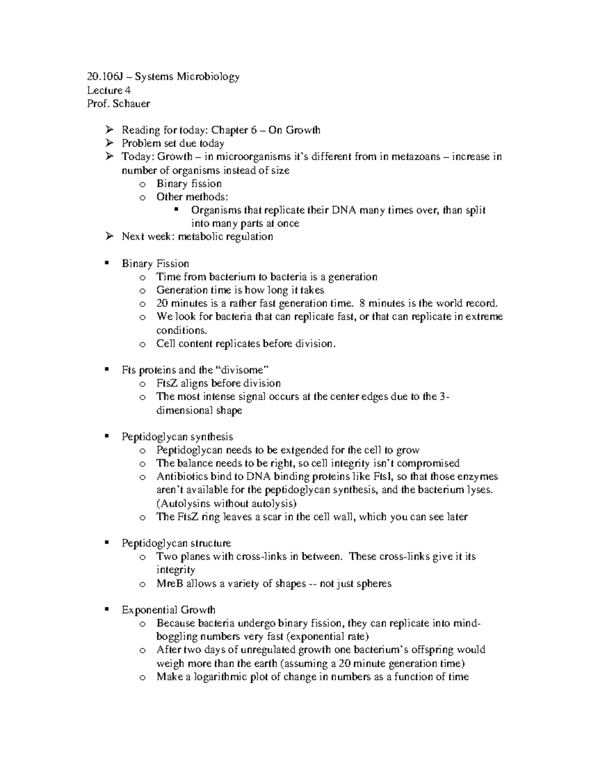 Lecture 04 - MIT notes - 20 – Systems Microbiology Lecture 4 Prof ...