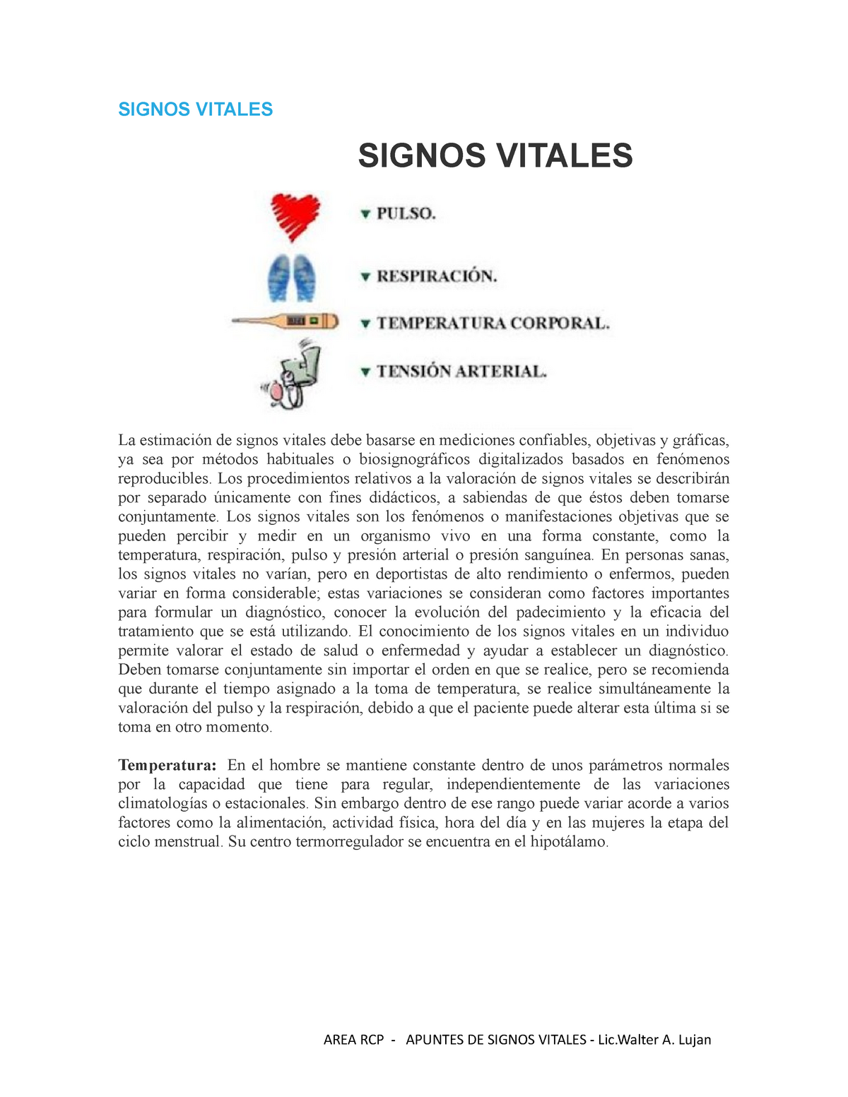 Signos Vitales Para Actividad Signos Vitales Signos Vitales La