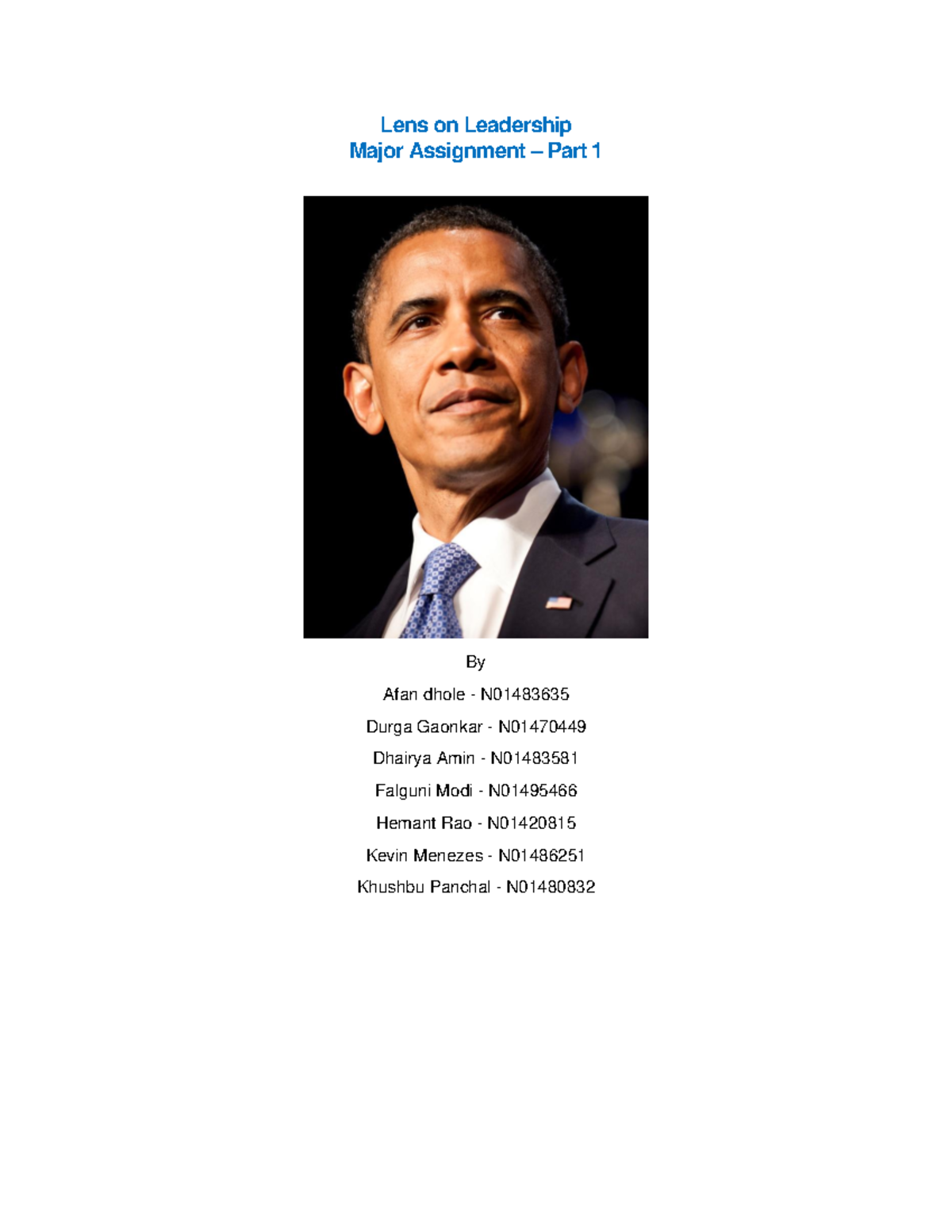 Business Leadership - Final - Lens on Leadership Major Assignment ...