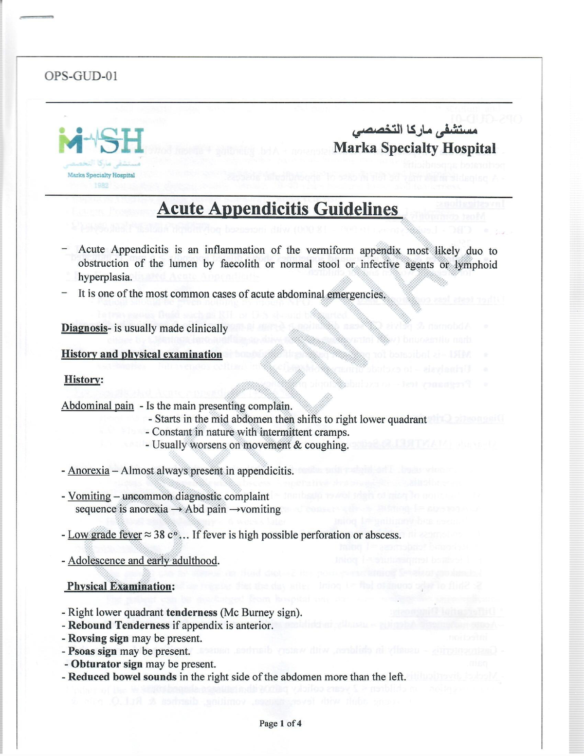 Acute Appendicitis Guideline - Anatomy For Pharmacology - Studocu