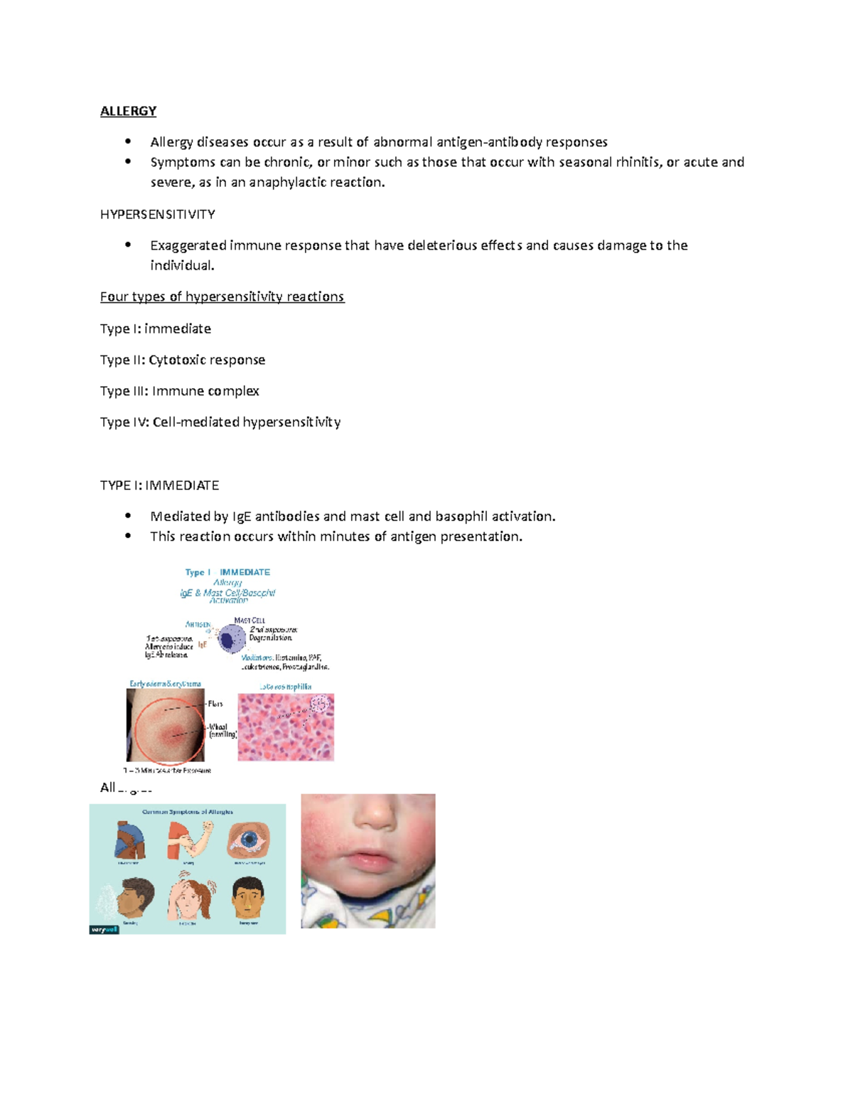 Report-109-allergy - Immune system - Allergy - BS Nursing - Studocu