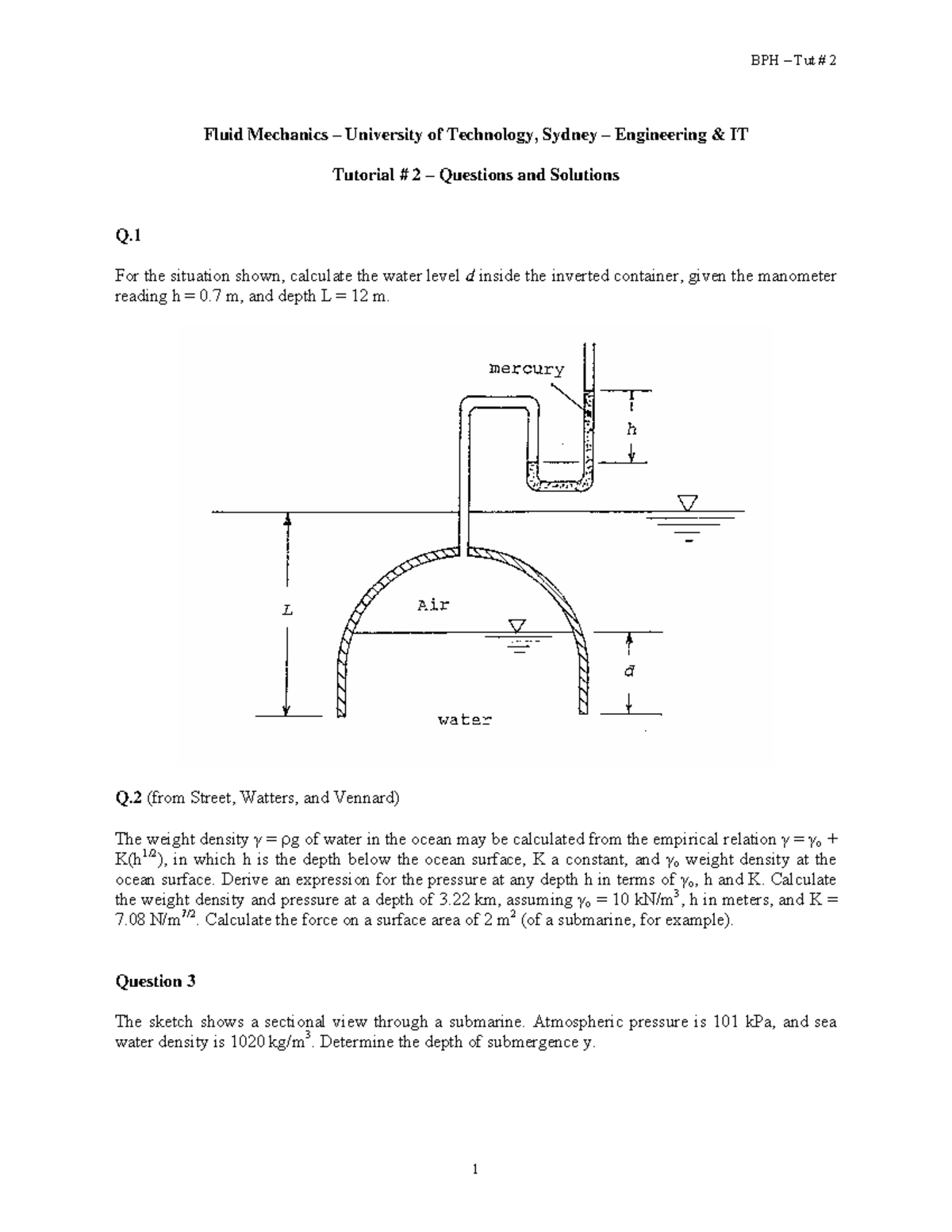 Structural Analysis 23 - Fluid Mechanics – University of Technology ...