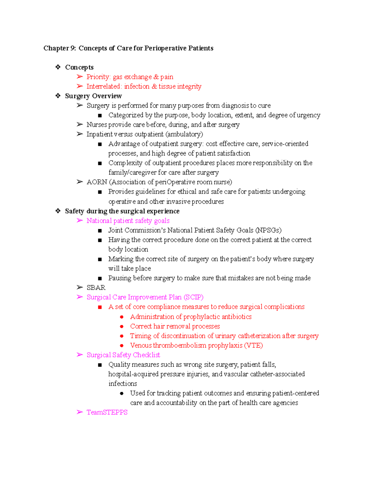 Chapter 9 Concepts of Care for Perioperative Patients - Chapter 9 ...