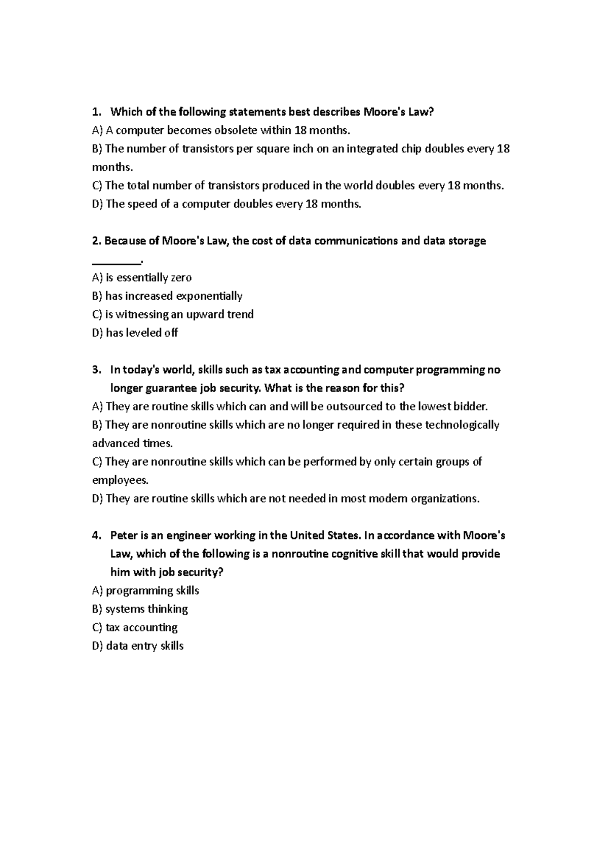 Mid-Term Exercise with solution - Which of the following statements ...