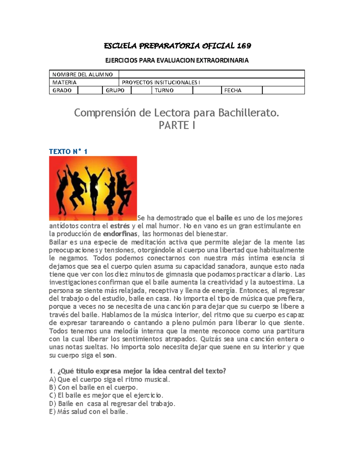 Cuestionario de lengua y literatura de 8tavo año de educacoion general ...