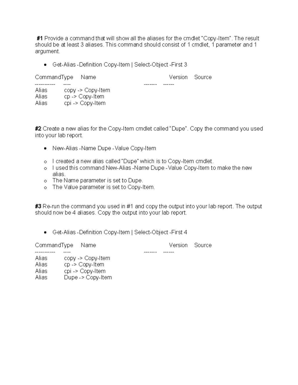 Windows Lab4 Answers - Answer For Lab 4 - #1 Provide A Command That ...