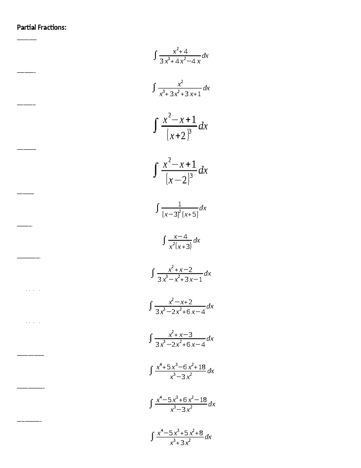 Lectures 6, 7, 8, 9, And 10. Problems Done In Class For Students. And ...