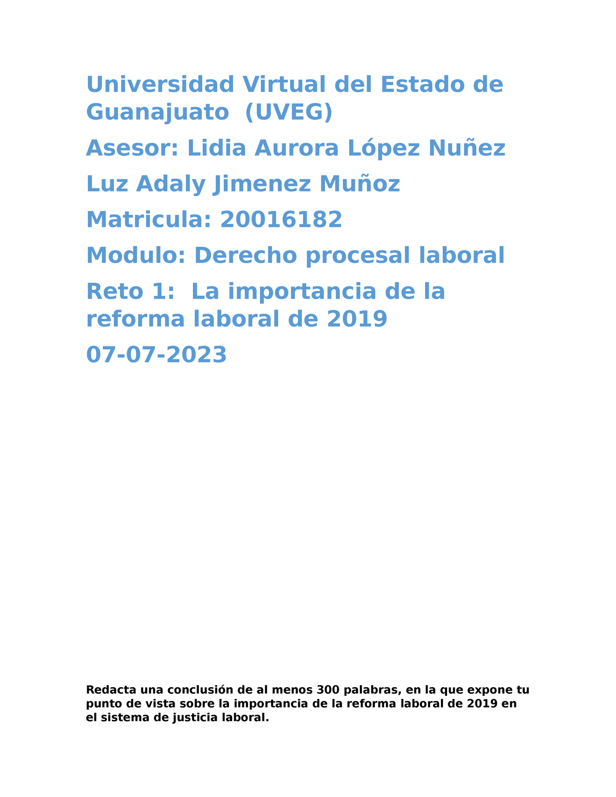 Reto 1 La Importancia De La Reforma Laboral De 2019 - La Reforma ...