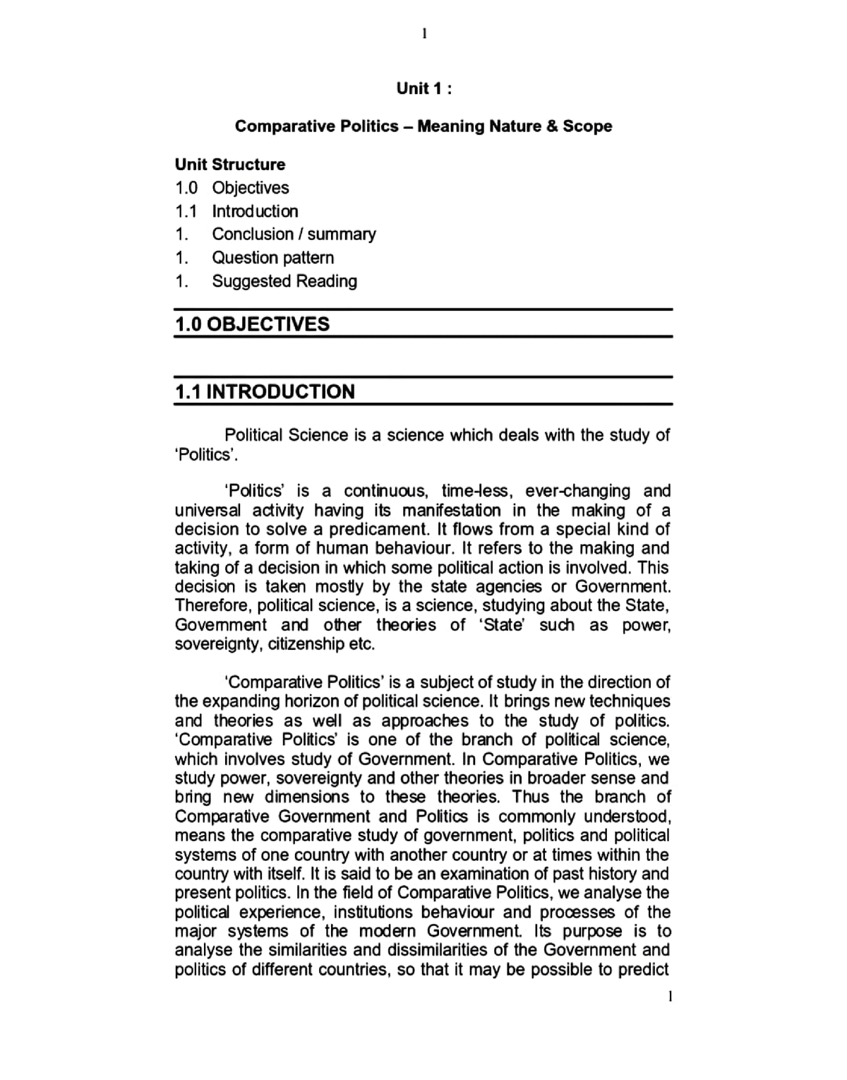 comparative-politics-nature-and-scope-unit-structure-1-objectives-1