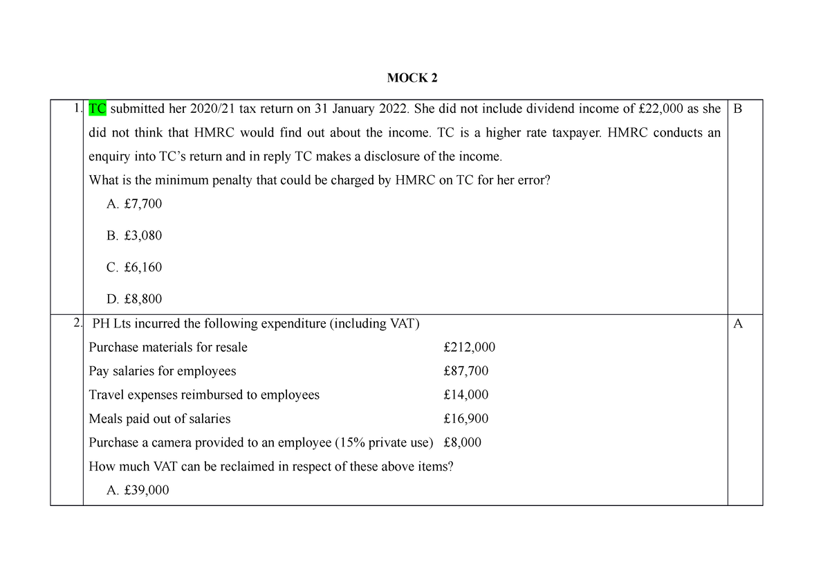 icaew business planning taxation question bank