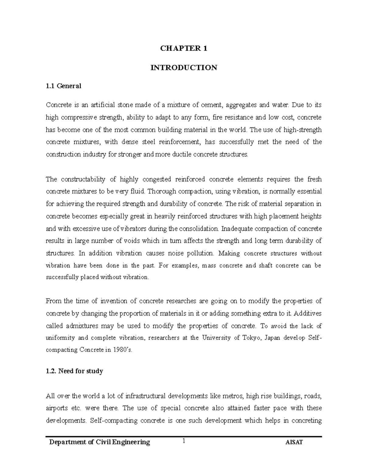 Geotechnical - CHAPTER 1 INTRODUCTION 1 General Concrete is an ...