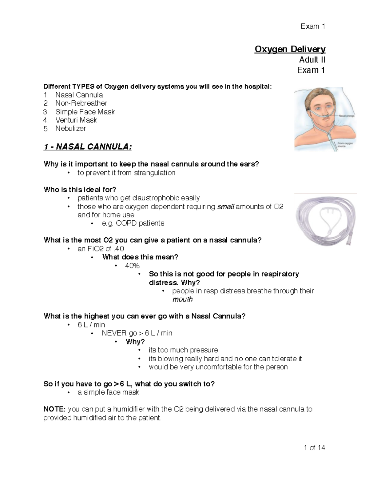 nasal cannula non rebreather