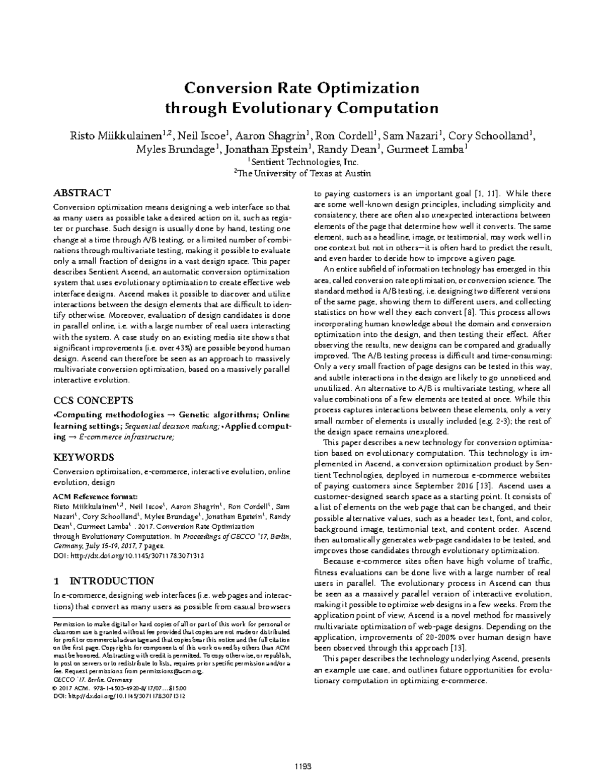 AB Testing - Conversion Rate Optimization through Evolutionary ...