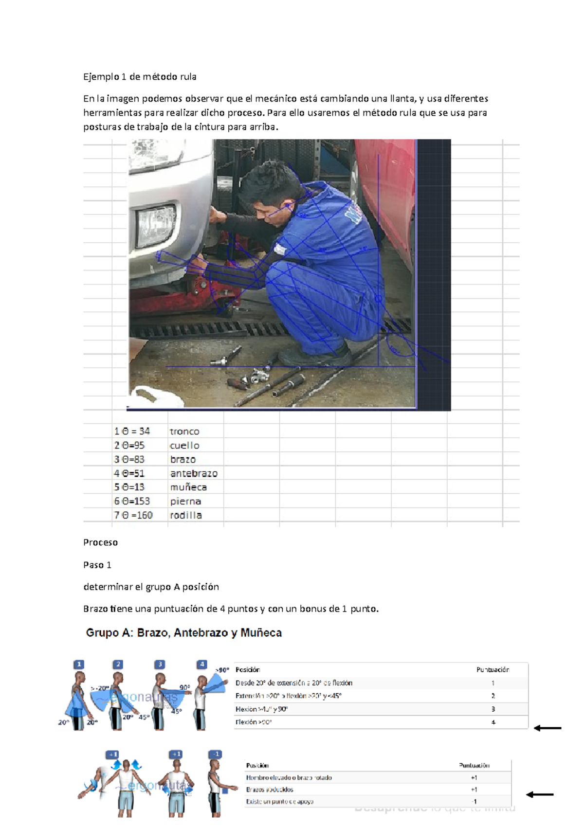 Tarea de ergonomia metodo rula - Ejemplo 1 de método rula En la imagen ...