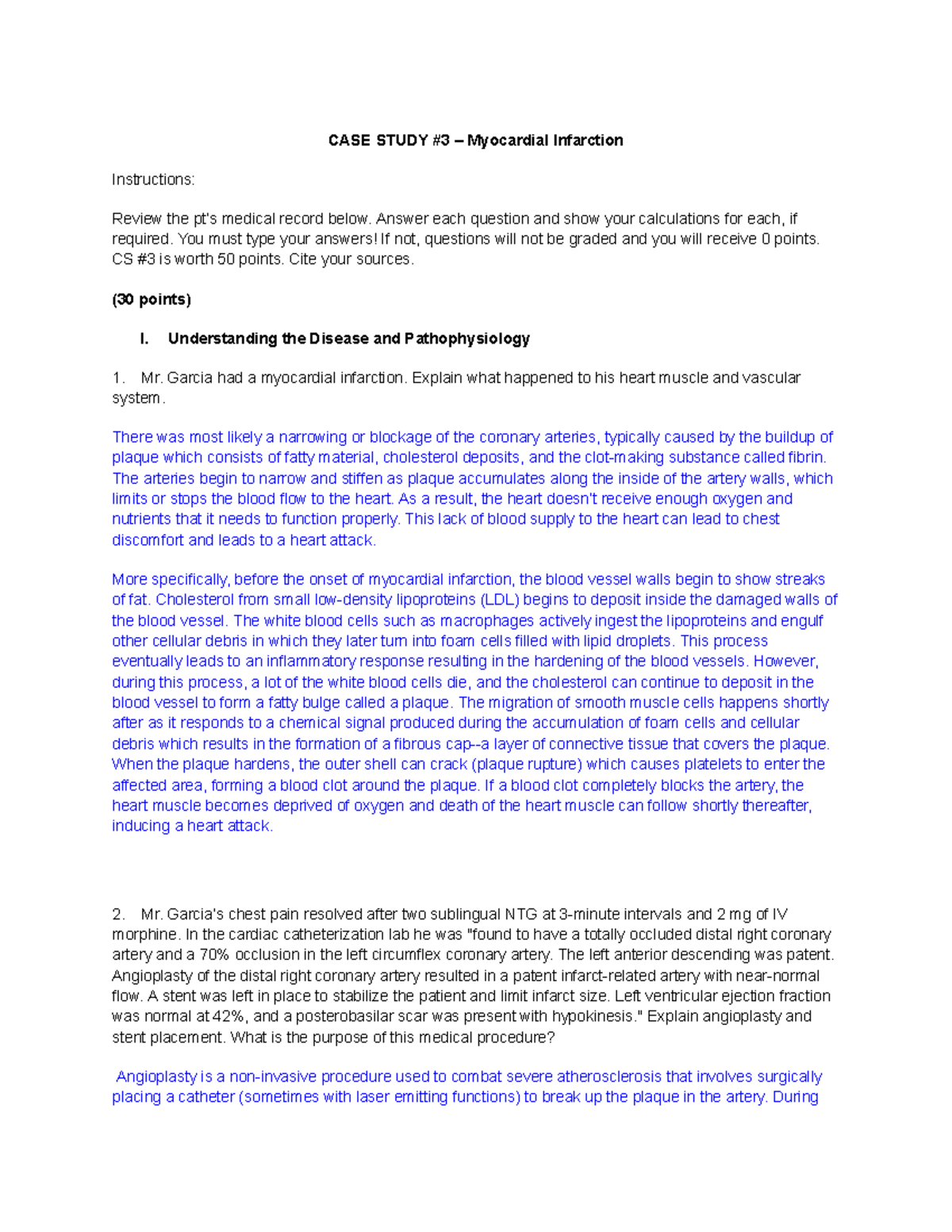 NST 161A Case Study #3 Myocardial Infarction - CASE STUDY #3 ...