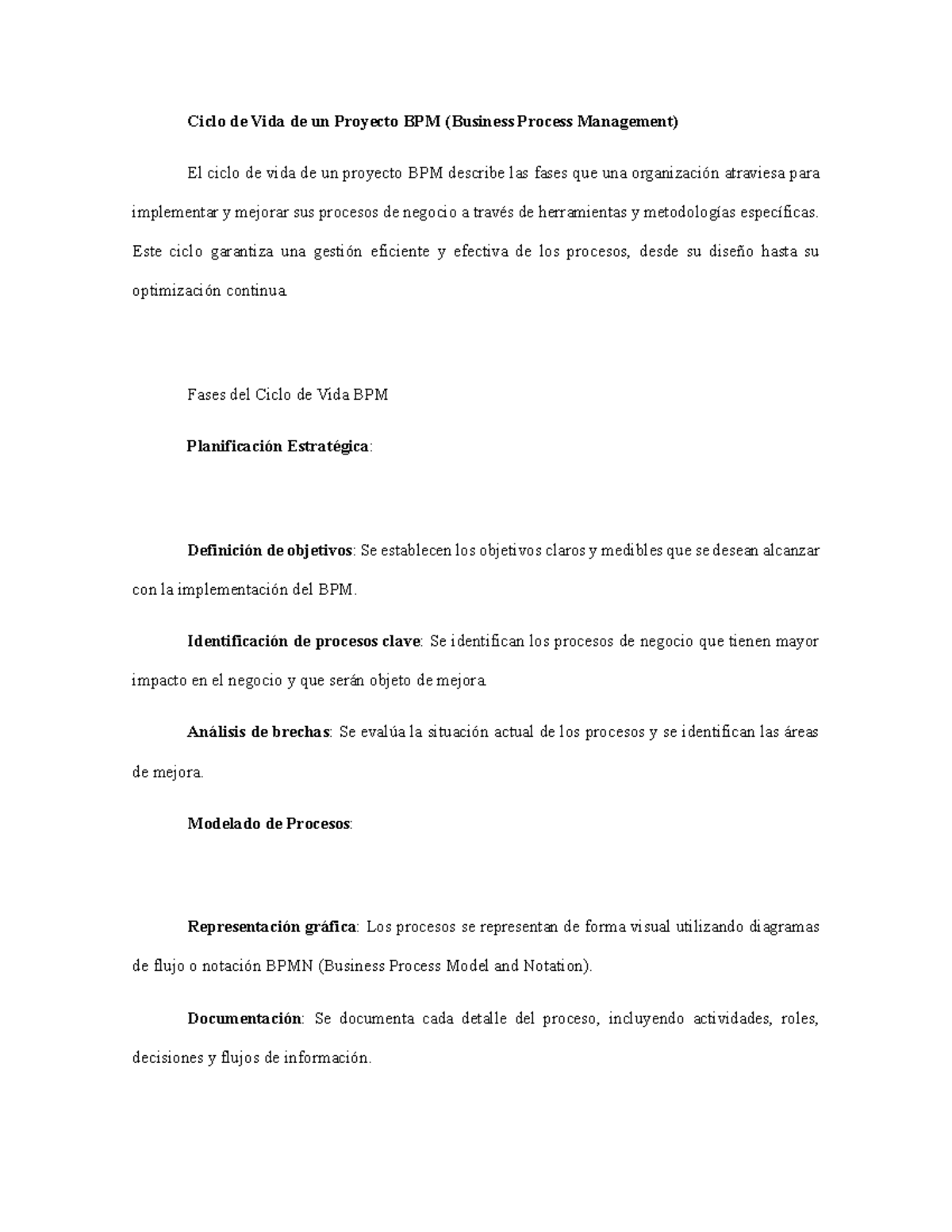 Conceptos - promesa de valor de bpm - Ciclo de Vida de un Proyecto BPM ...