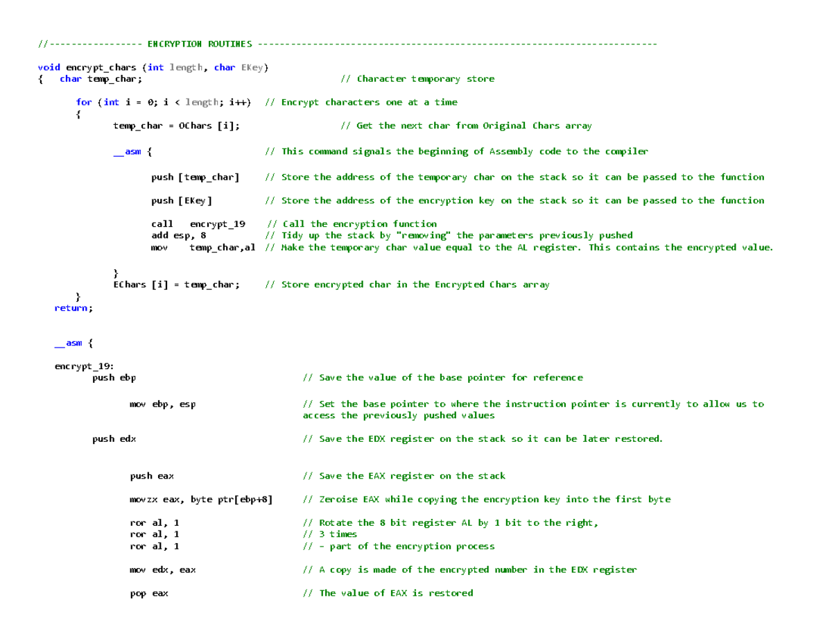 FOCA assignment Milestone 1 - //- ENCRYPTION ROUTINES - void encrypt ...