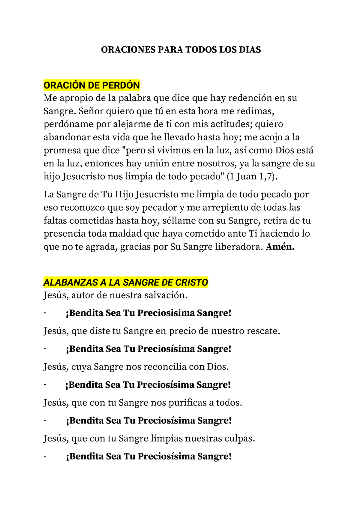 - Administración - ORACIONES PARA TODOS LOS DIAS ORACI”N DE PERD”N Me ...