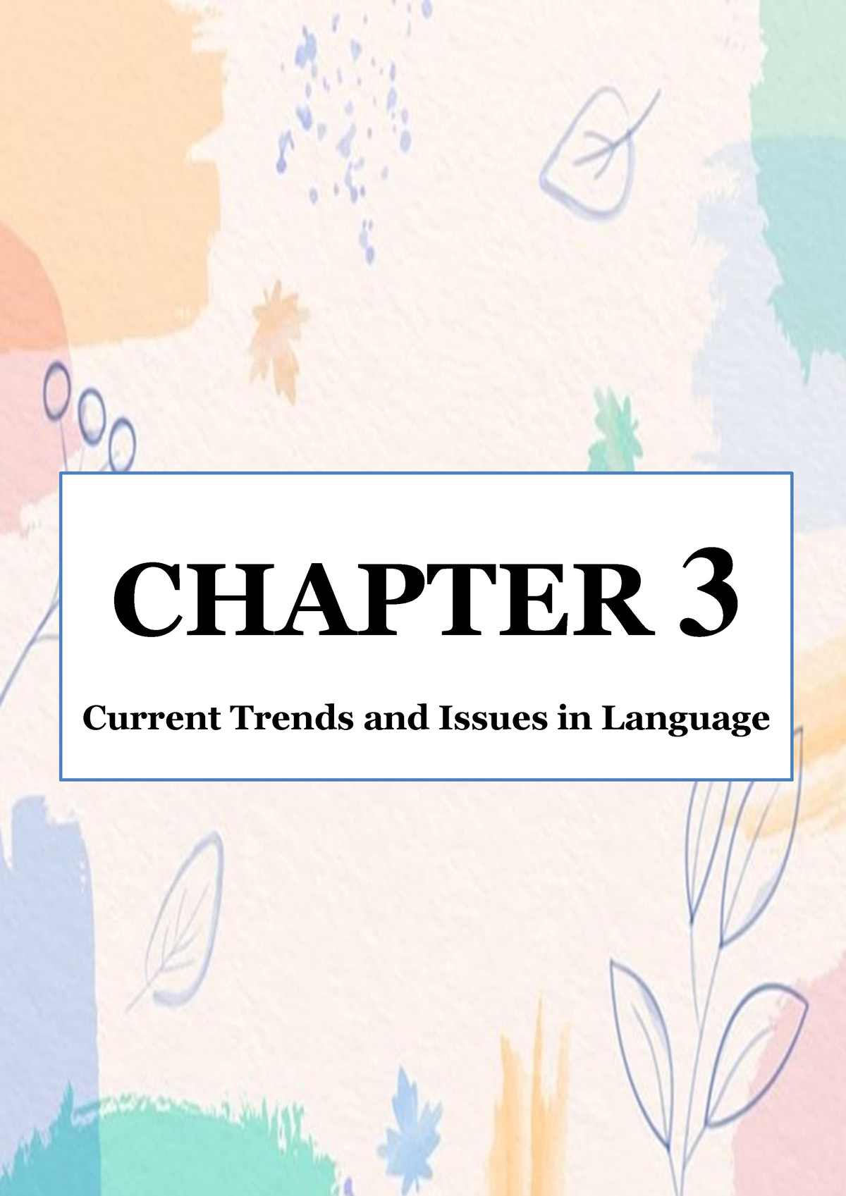 current issues in language education