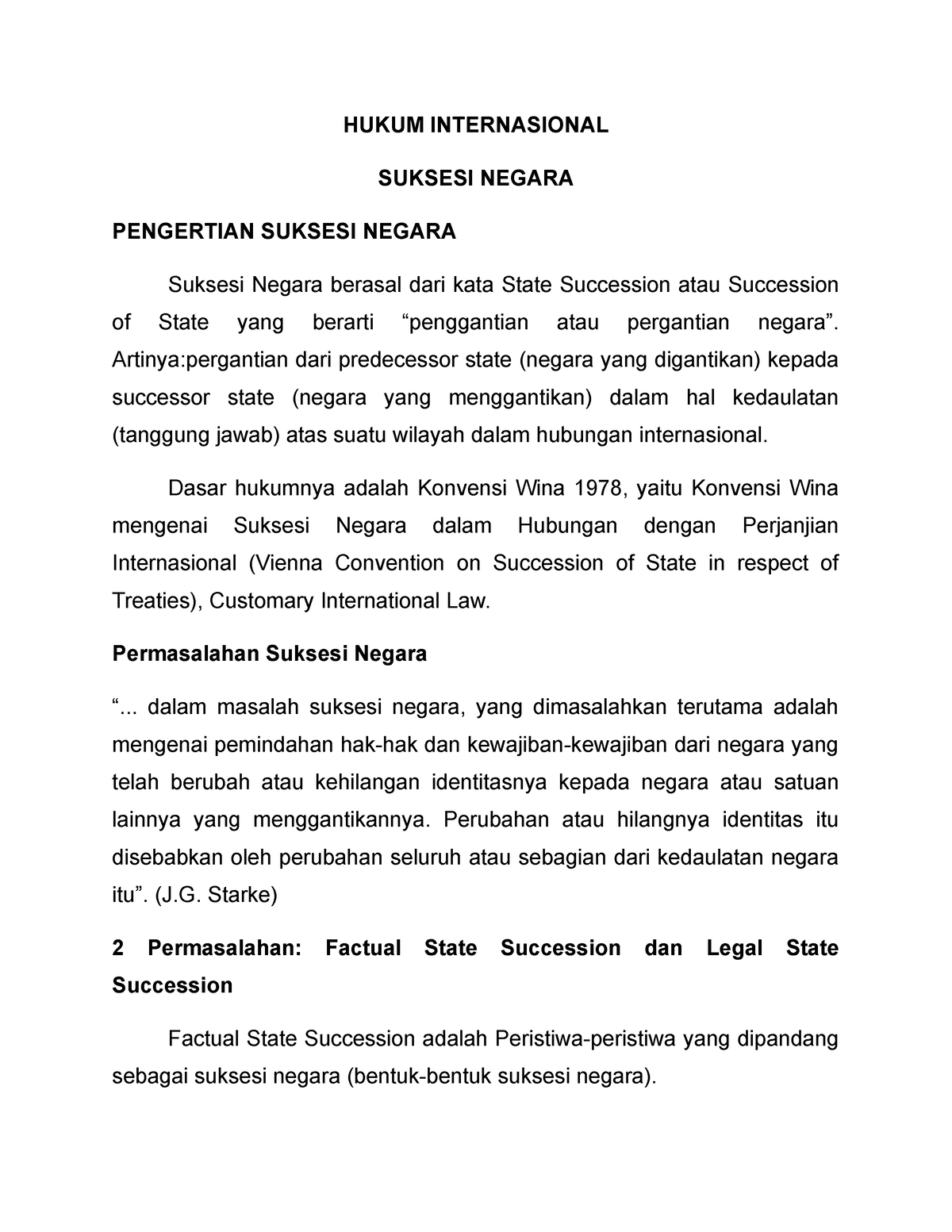 Hukum Internasional - Suksesi Negara - HUKUM INTERNASIONAL SUKSESI ...