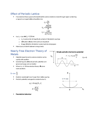 Lecture 2 - Free Electron of Free Electrons - Free Electron Theory of ...
