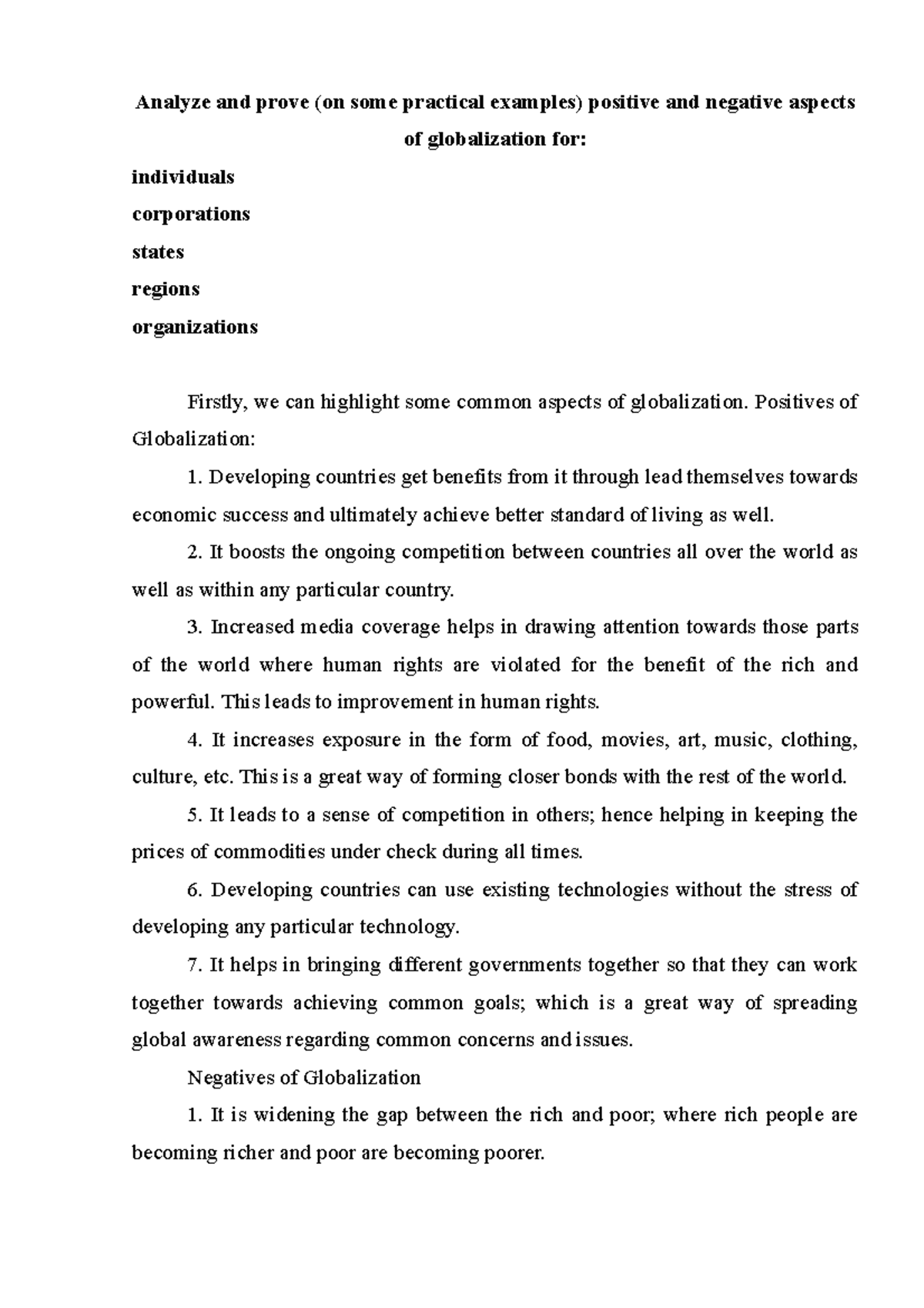 Assignment 6 - Lecture - Analyze and prove (on some practical examples ...