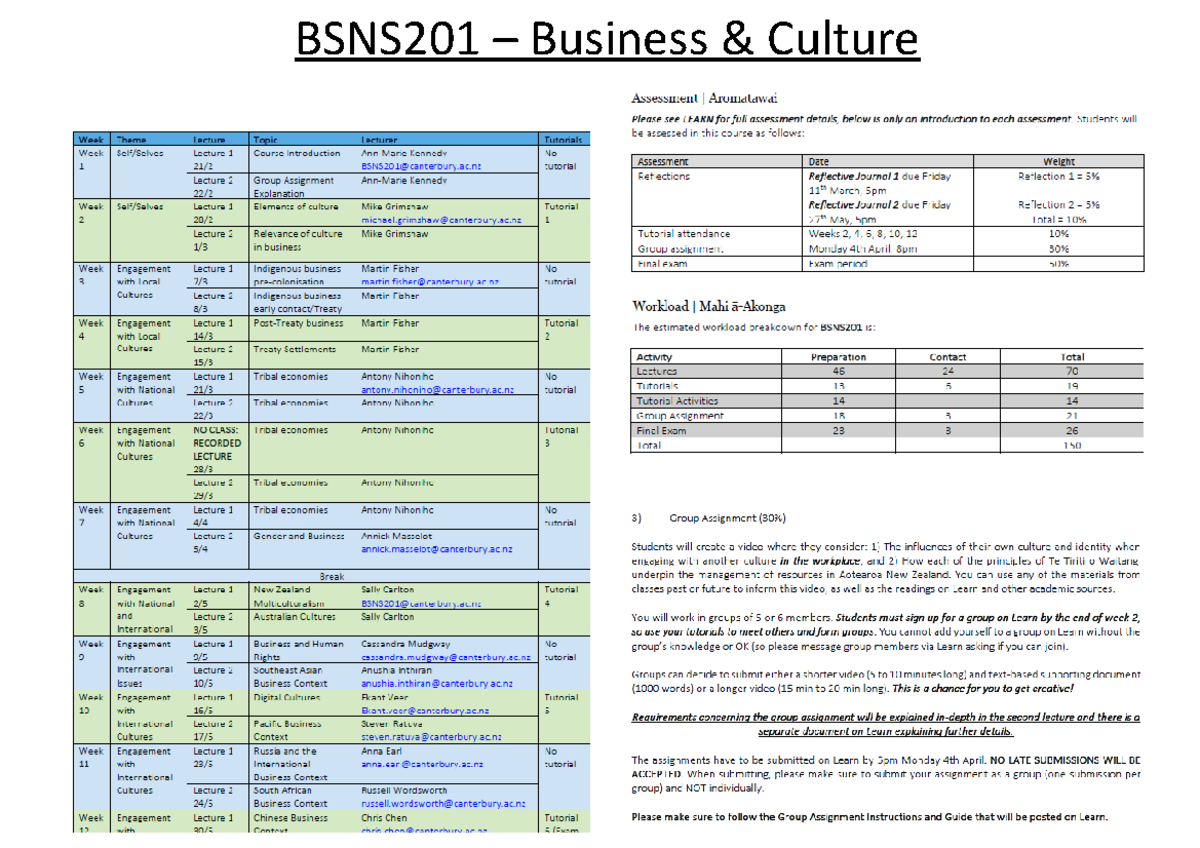 Course Outline - Business and Culture - BSNS201 – Business & Culture ...