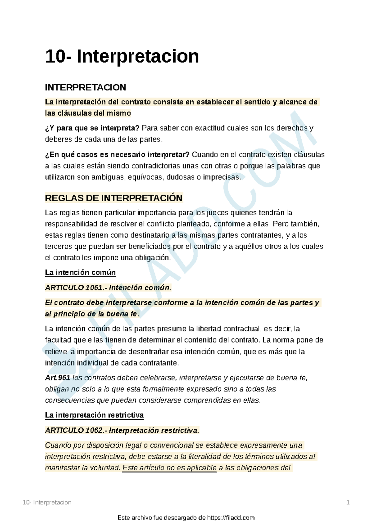 10-Interpretacion - Resumen Contratos Civiles Y Comerciales - 10 ...