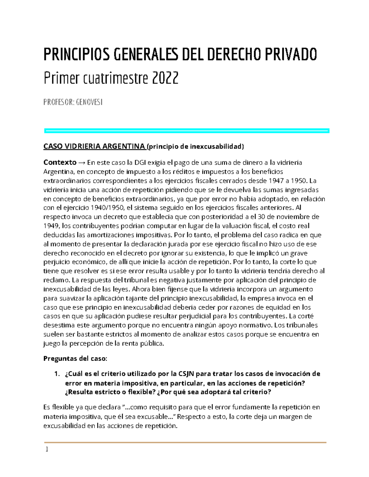 Derecho Privado Resumen Completo 1C 2022 - PRINCIPIOS GENERAL DEL ...