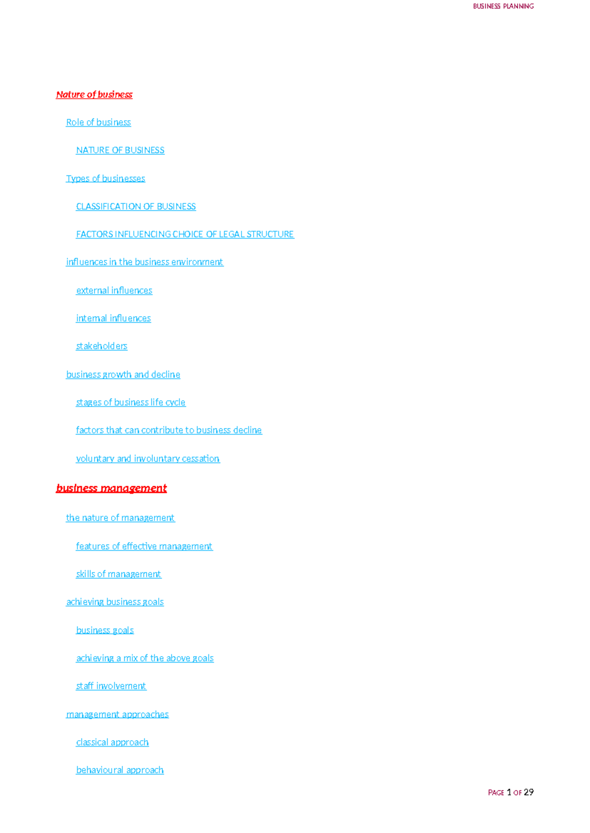 Business Study Notes - Nature of business Role of business NATURE OF ...