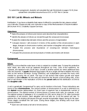 BIO 101 Lab 02, Macromolecules (with lab simulation) - To submit this ...
