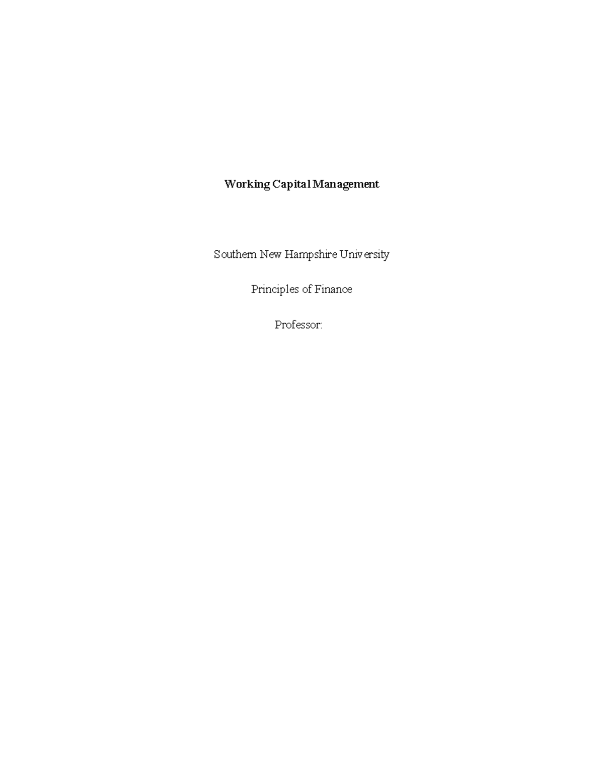 paper research on working capital management 2015