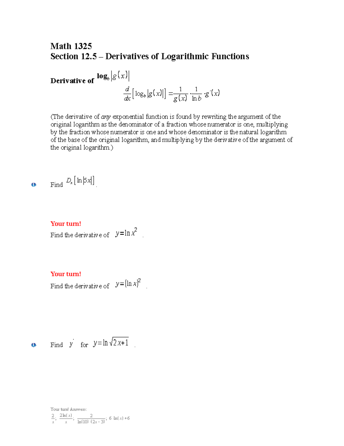 section-12-5-derivatives-of-logarithmic-functions-math-1325-section