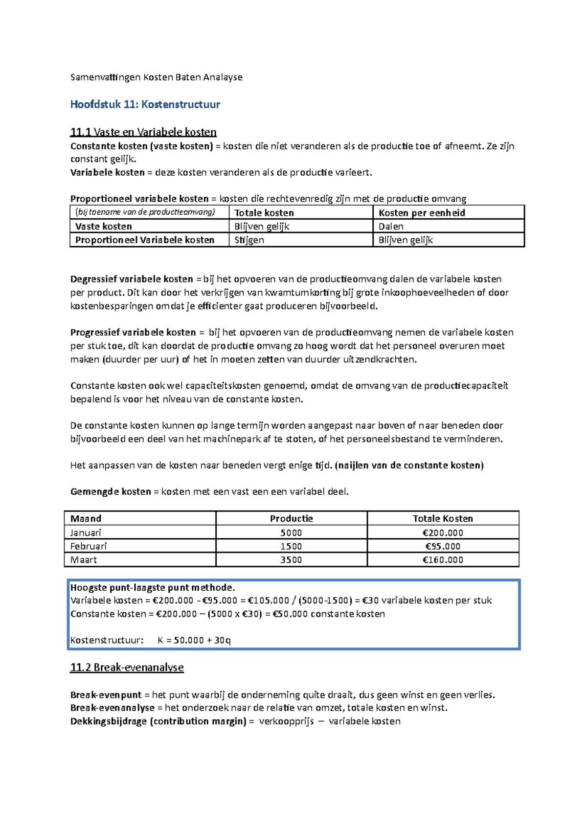 Samenvatting Basisboek Bedrijfseconomie - Hoofdstuk 11-13 ...