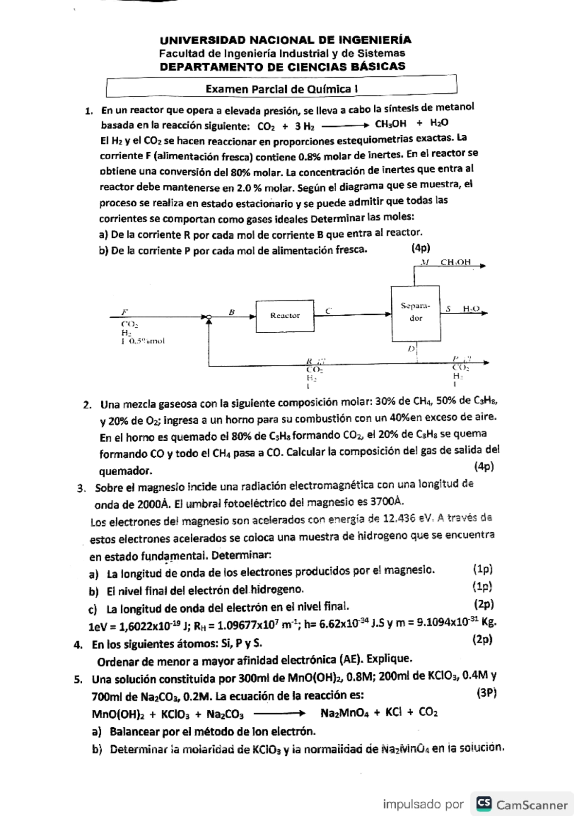 Parciales De Quimica Química I Uni Studocu
