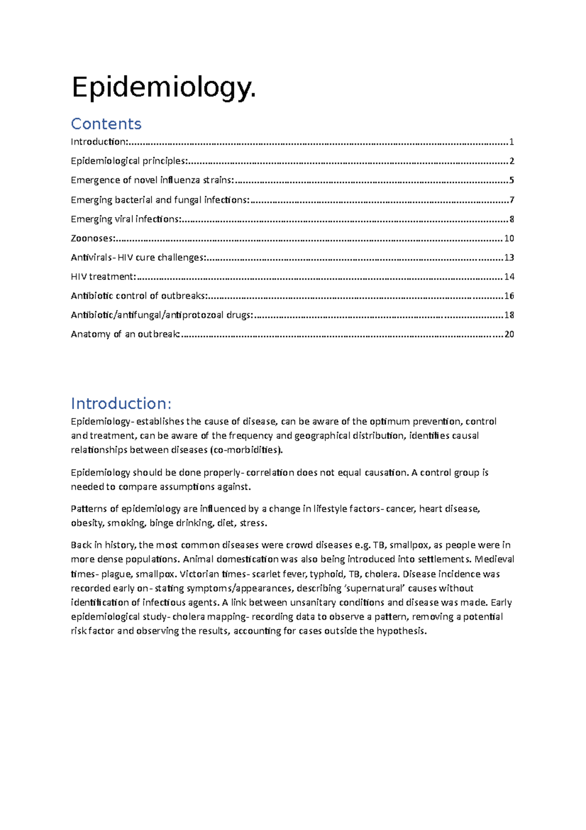 Epidemiology Contents Studocu