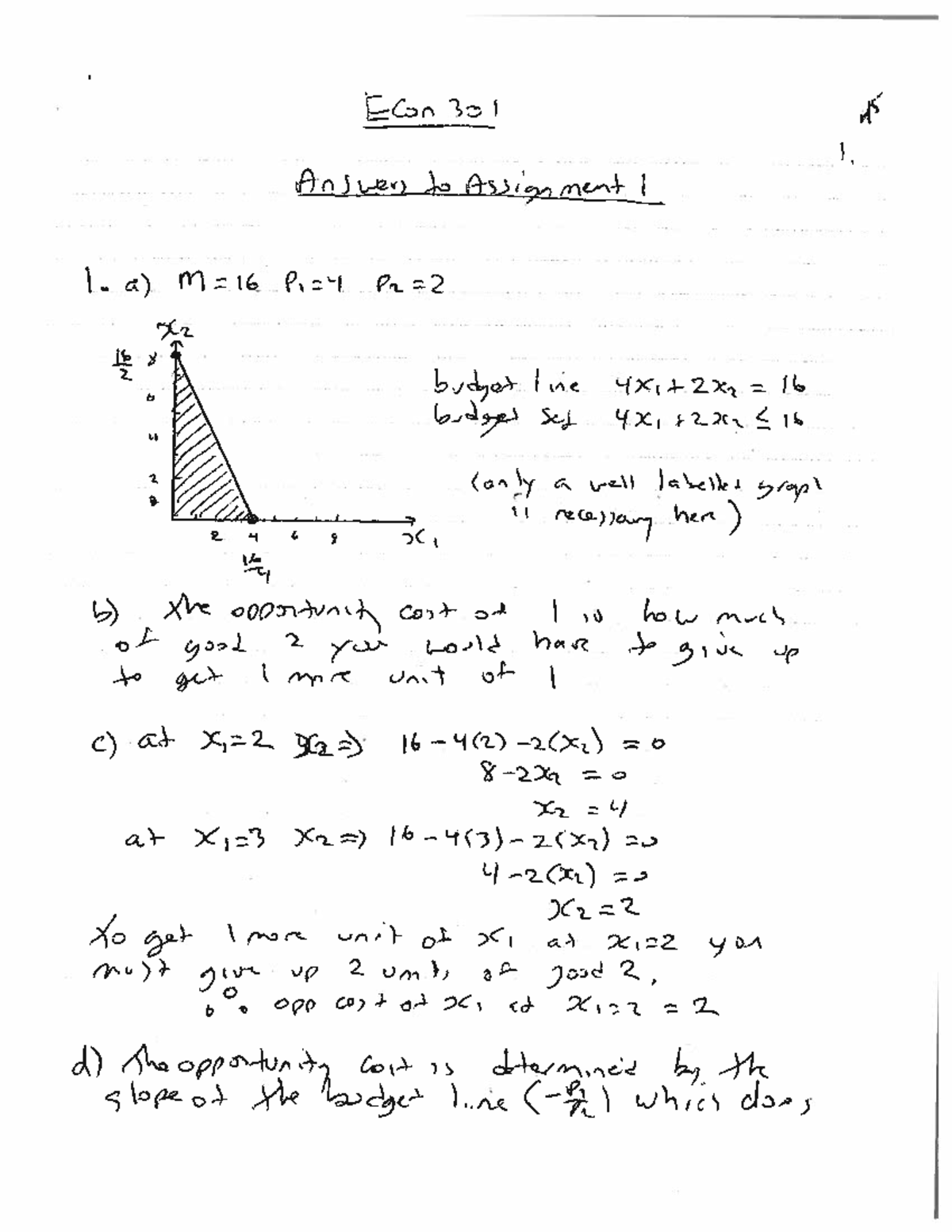 Answers to Assignment 1 - ECON 301 - Concordia - Studocu