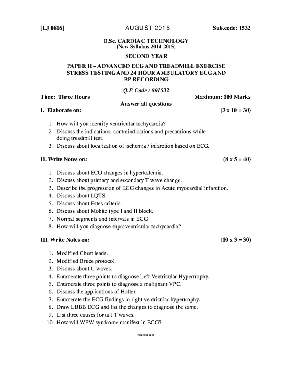 801532 LJ - Exam question pool - [LJ 0816] AU GU ST 2 0 1 6 Sub: 1532 B ...
