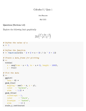 Assignment 10 - Calculus homework example - Calculus I / Assignment Ava ...