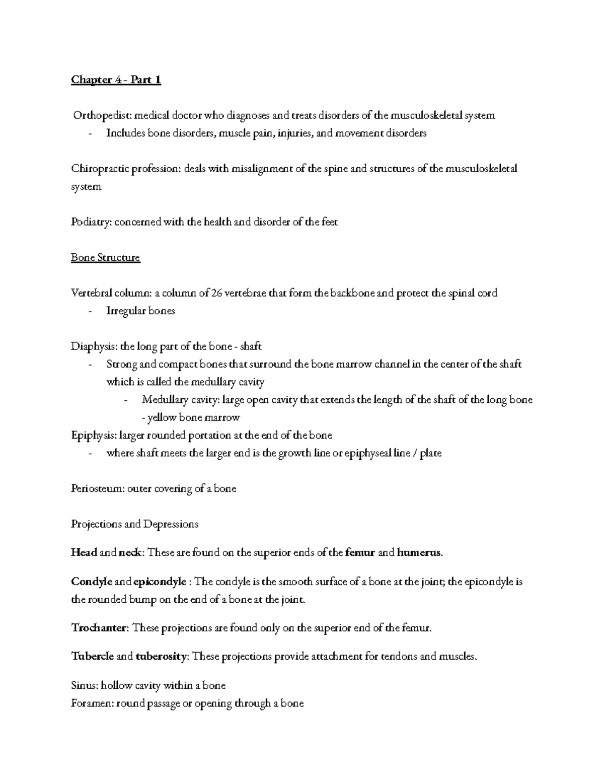 Medical Terminology Notes - Chapter 4 Part 1 - Chapter 4 - Part 1 ...