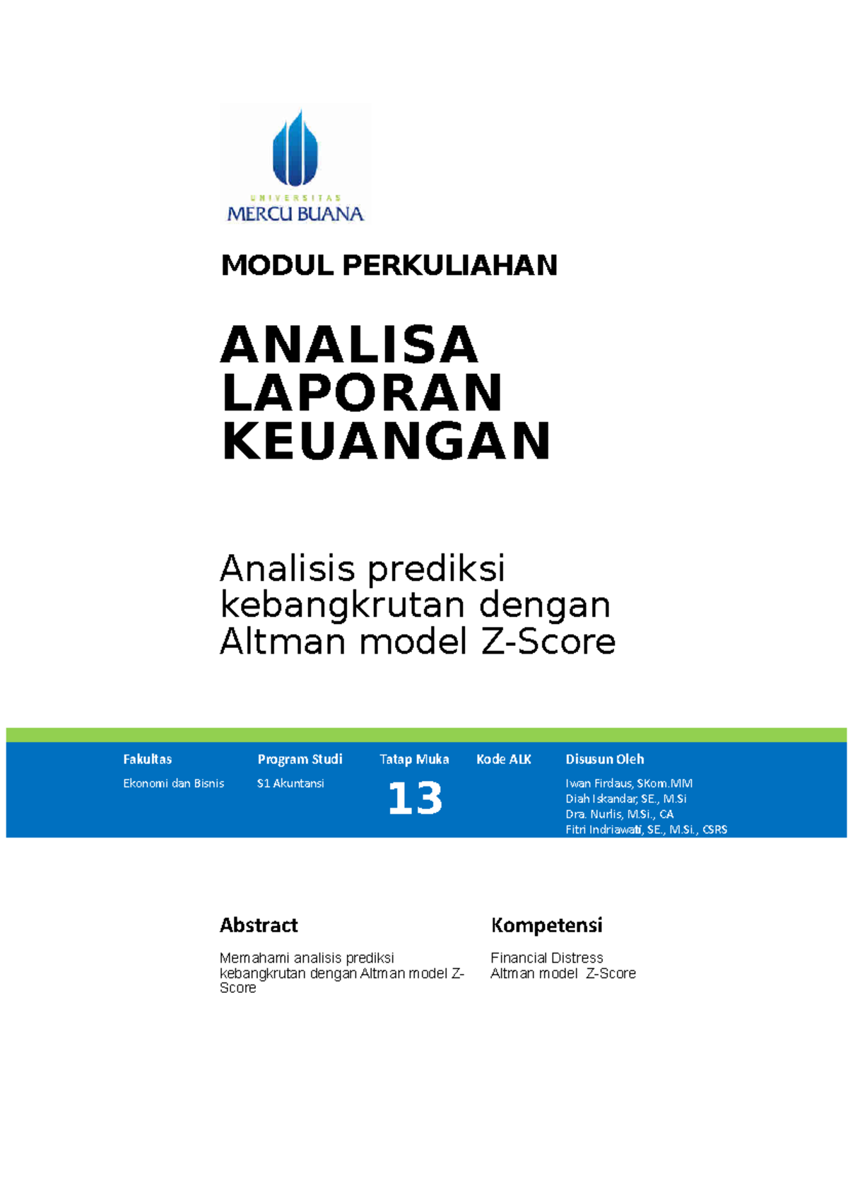 Modul Analisa Laporan Keuangan [TM14] - MODUL PERKULIAHAN ANALISA ...