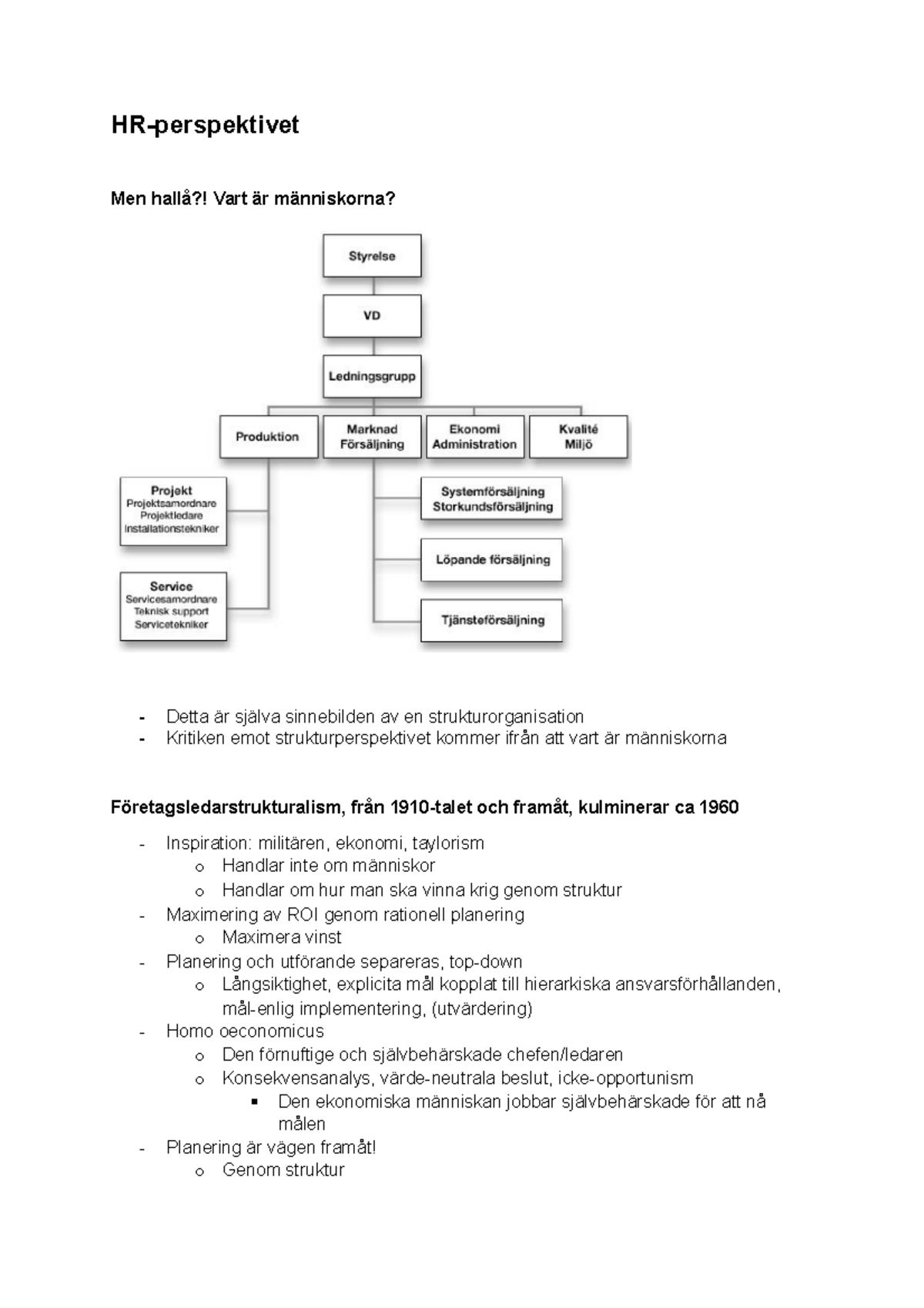 HR-perspektivet - Anteckningar Föreläsningar - HR-perspektivet Men ...