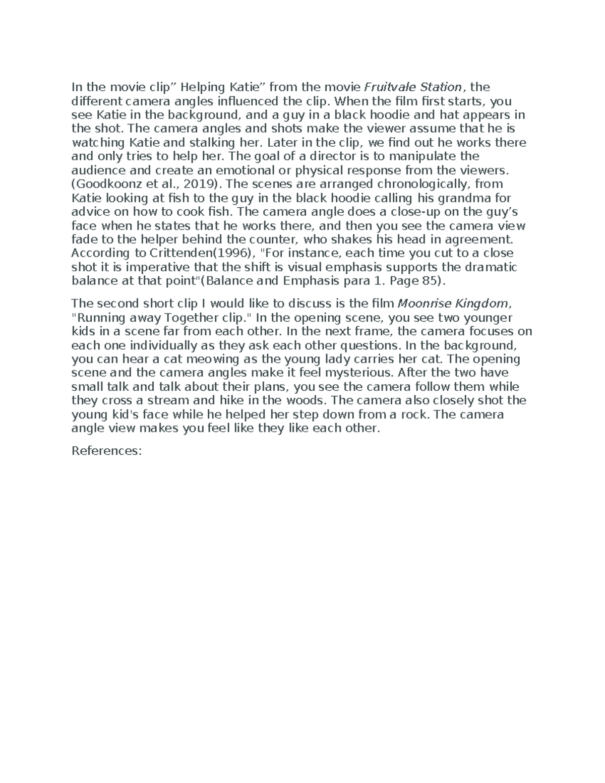 5959 discussion In the movie clip” Helping Katie” from the movie