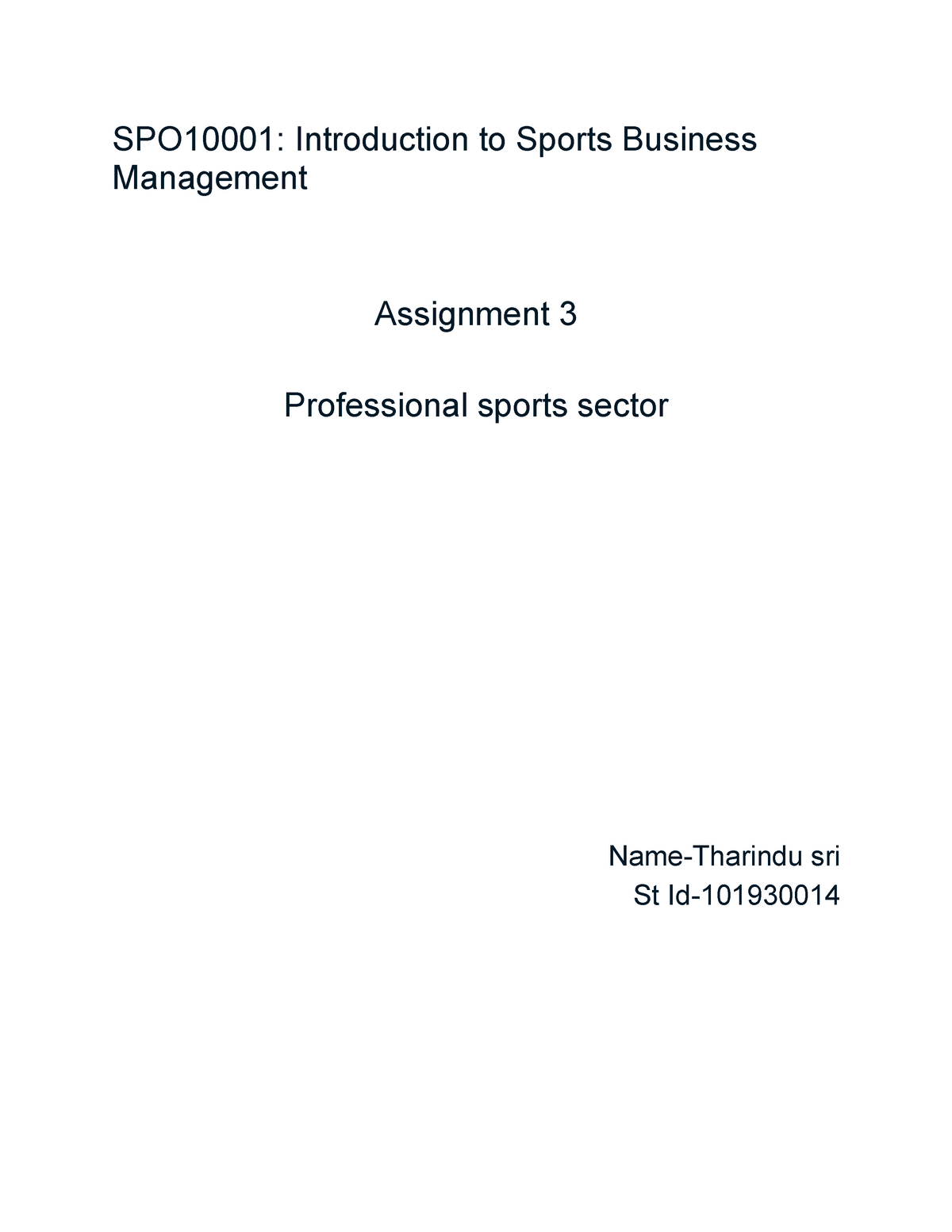 sports management dissertation