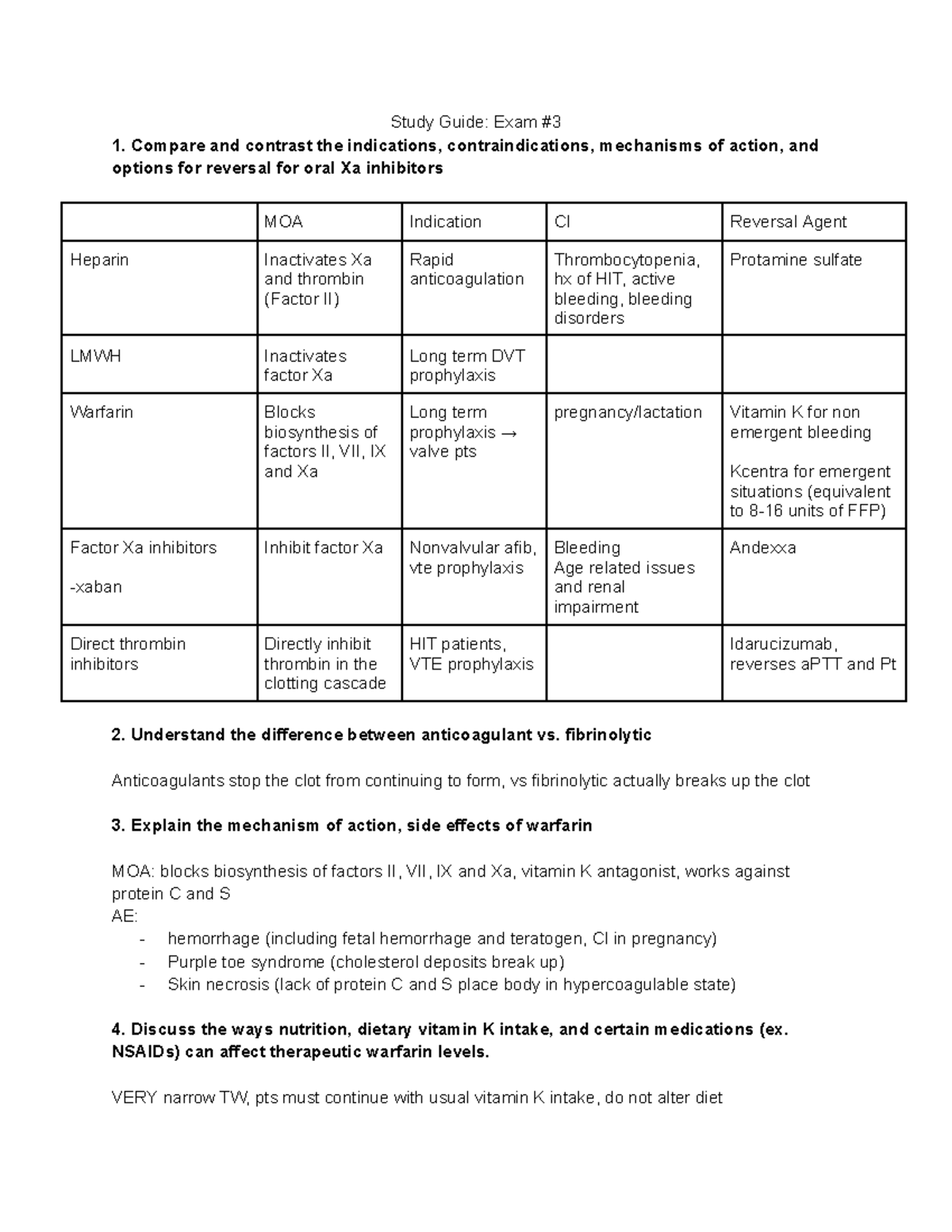 Exam #3 Study Guide - Study Guide: Exam # Compare and contrast the ...