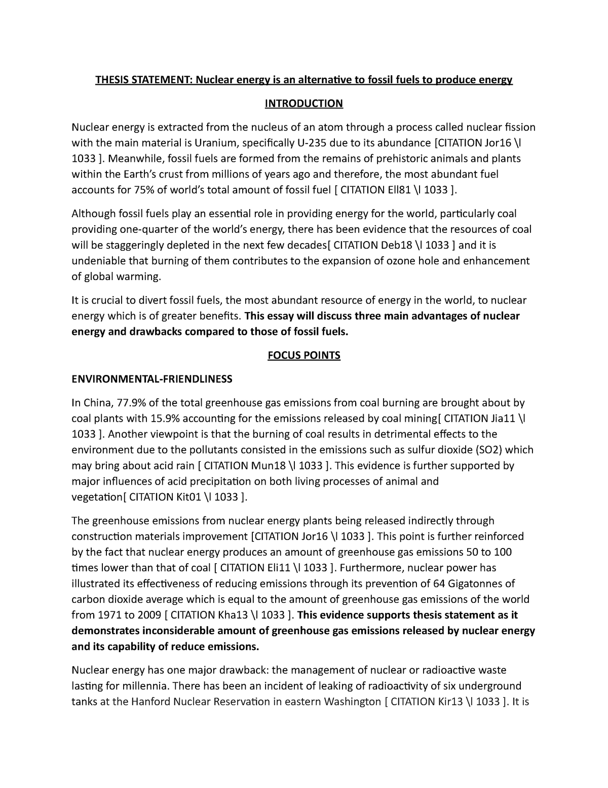 thesis statement on nuclear energy