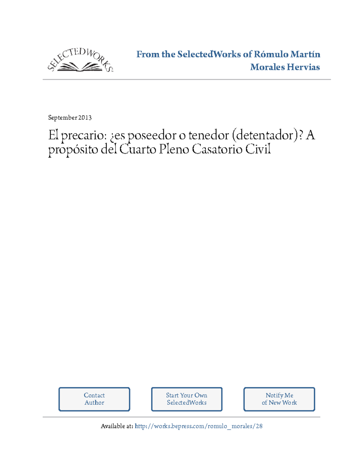 5. Morales Hervias, Rómulo- Poseedor precario - From the SelectedWorks ...
